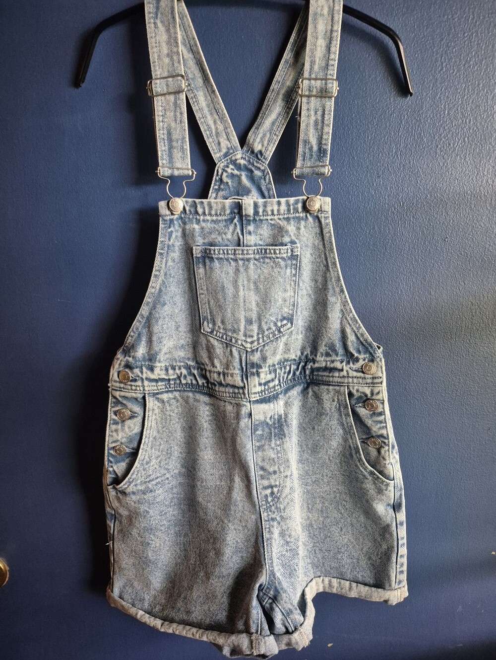 Light Wash Denim Short Overalls